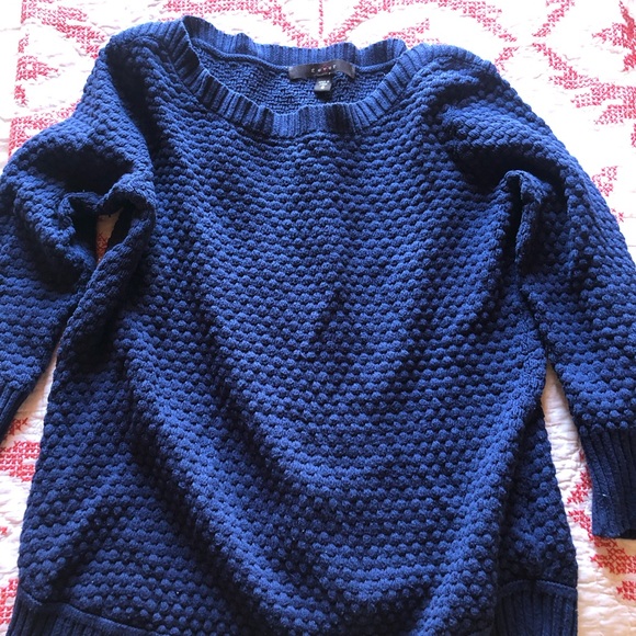 Fever Sweaters - Fever, royal blue, boat-neck, 3/4 sleeve sweater